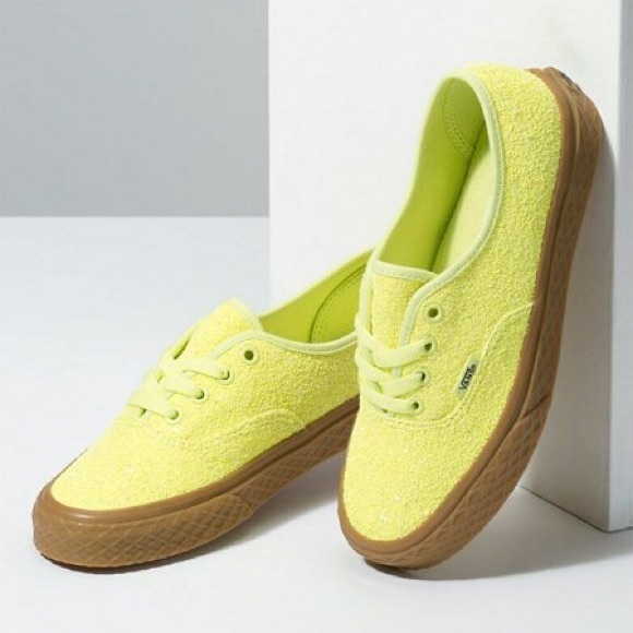 yellow glitter vans